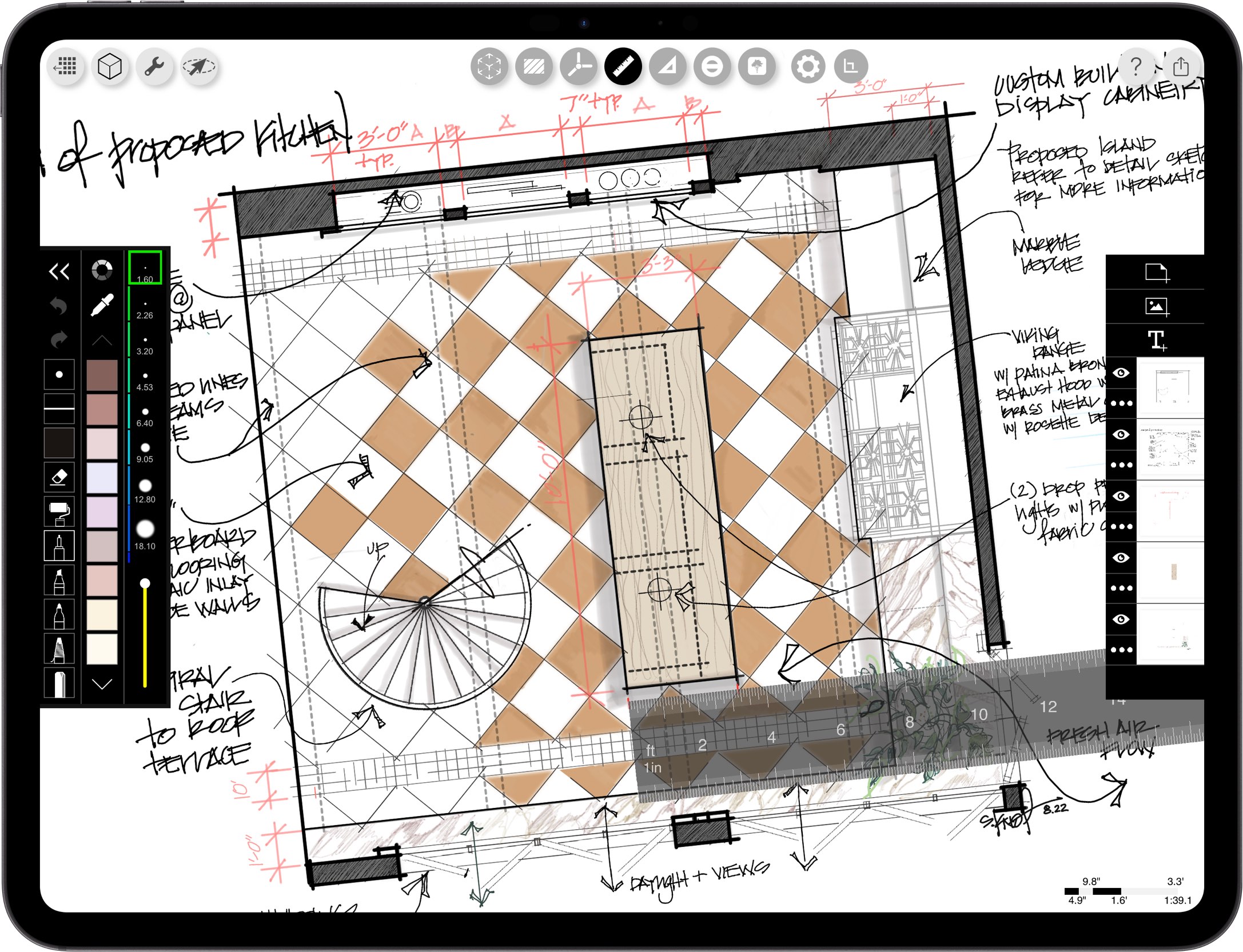 best App for architects _ iPad drawing for interior design _  floor plan sketch